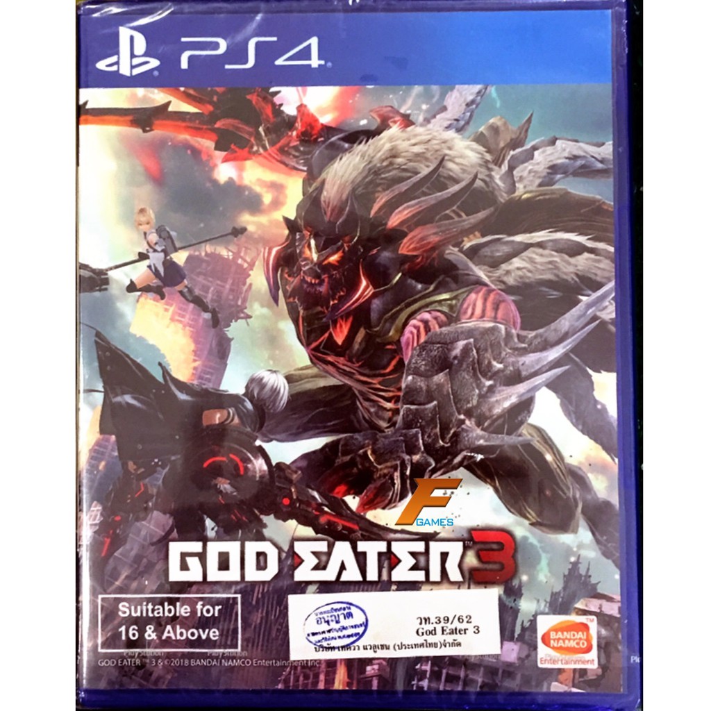PS4 GOD EATER 3 (Zone3/Asia)( English ) แผ่นเกมส์ ของแท้ มือหนึ่ง มือ1 ของใหม่ ในซีล