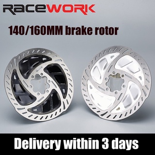 Racework จักรยานดิสก์เบรกจักรยานเสือภูเขาชุดดิสก์เบรก 140/160 มม.ดิสก์เบรกกลวงกระจายความร้อนทนต่อการสึกหรอเบาจักรยานดิสก์เบรก