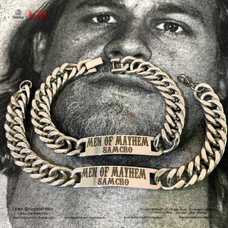 สร้อยข้อมือ Men of mayhem รุ่น1 Sons of anarchy (ล็อค2แบบ) 10มิล สแตนเลสแท้100% bracelet stainless 316l allacc samcro