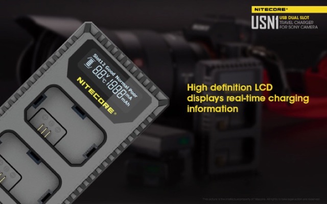 [พร้อมส่ง] NITECORE NP-FW50 แท่นชาร์จ USN1 Sony ZV-E10 A7ii A7Rii a5100 a6000 a6300 a6500 a7sii a6100 a6400 zv e10 FW50