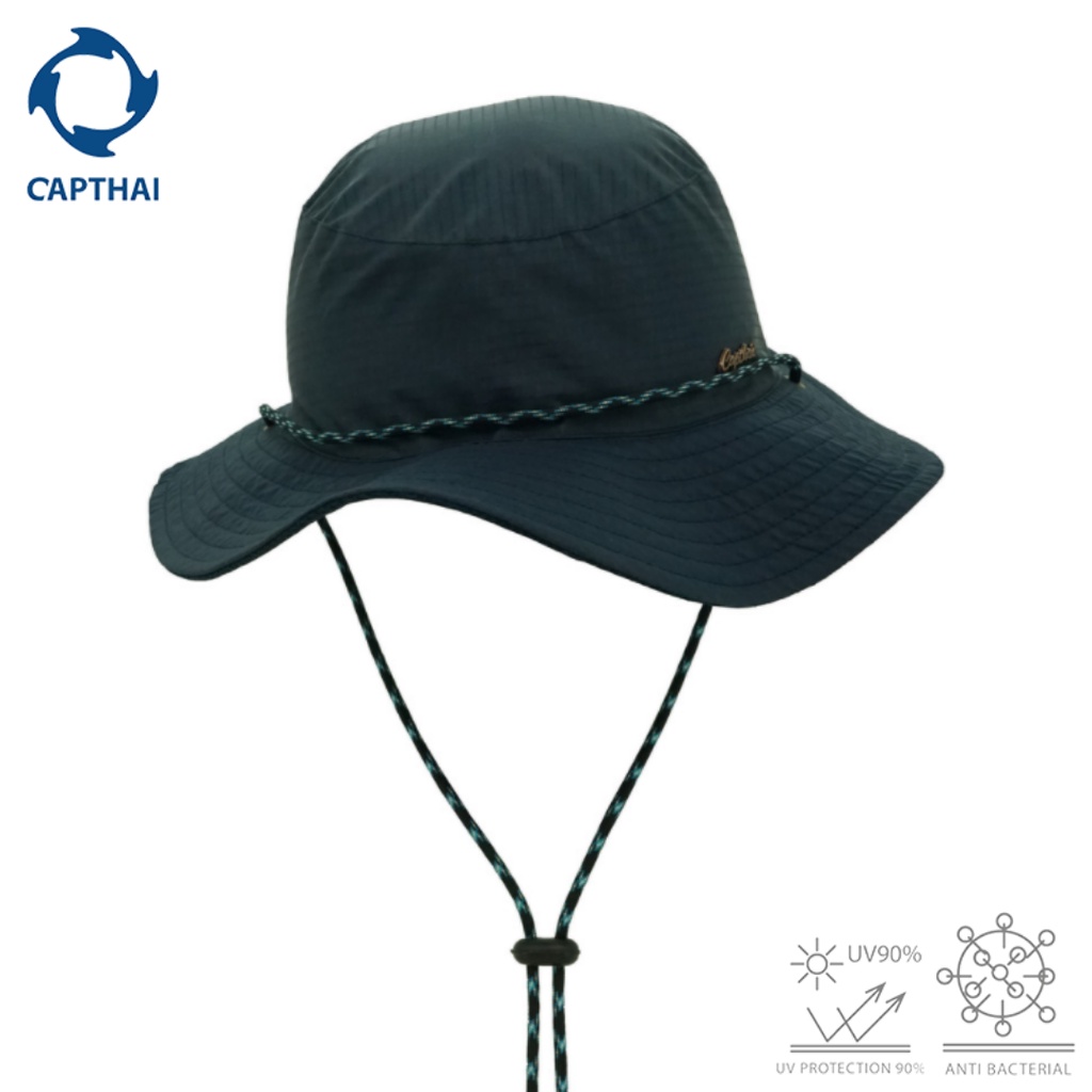 หมวกปีกรอบกัน UV ผ้าสะท้อนน้ำ รุ่น Rogers รอบศรีษะ 60 ซม. (ผ้าร่มกันน้ำ)