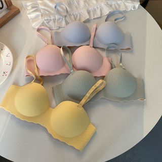 สินค้าพร้อมส่งจากไทย💥Sanay Bra💥 (N612) เสื้อในไร้โครงสีพาสเทล  3 ตะขอเสริมฟองน้ำในตัว