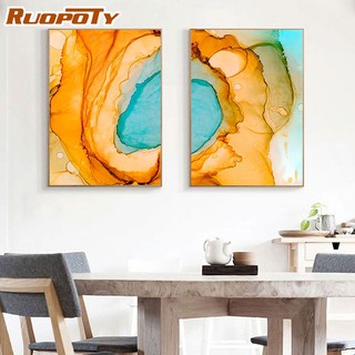 Ruopoty ภาพวาดสีน้ํามัน ตามตัวเลข สไตล์โมเดิร์น ขนาด 40x50 ซม. สําหรับตกแต่งผนังบ้าน DIY