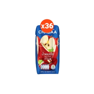 [ส่งฟรี] CHABAA น้ำแอปเปิ้ลผสมน้ำองุ่น 40% 180 มล. ยกลัง (36 กล่อง)