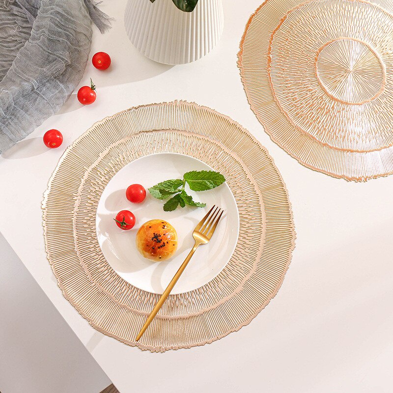 1 PC 38x38 ซม.รอบ Placemat Home Tea Coaster ฉนวนกันความร้อน Pad Western ร้านอาหาร Mat