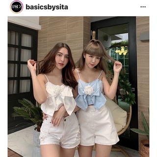 เสื้อสายเดี่ยว สีชมพู ใหม่ แบรนด์ BASIC BY SITA - Black Crab