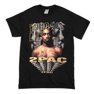 เสื้อยืดสีขาวเสื้อยืด ลาย TUPAC SHAKUR สไตล์วินเทจS-4XL