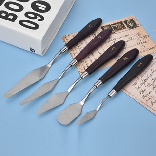 5 Pcs Palette Scraper Set Oil Painting Stainless Steel Spatula Blade for Multiple Purpose