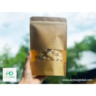 ถุงซิปล็อค ถุงคราฟท์ น้ำตาล หน้าต่างขุ่น กันน้ำ (ผิวเคลือบ) ตั้งได้ (50 ใบ) - Acplusglobal