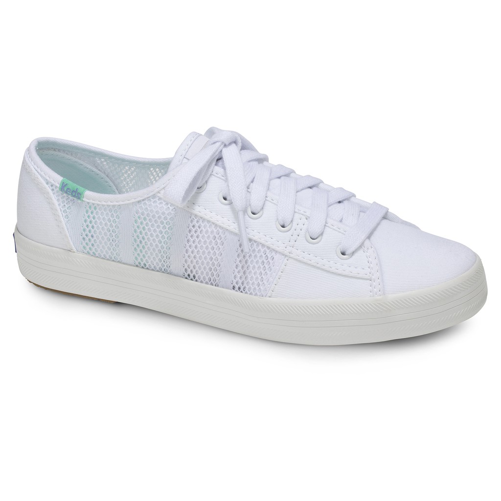 รองเท้า KEDS-WF58109 KICKSTART-STRIPED MESH-WHITE รองเท้า ผ้าใบผู้หญิง แบบผูกเชือก สี ขาว