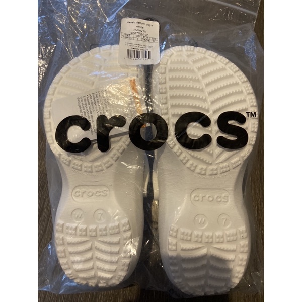 Crocs Classic Platform W7 สีขาว รุ่นหายาก ในไทยของขาด ใหม่! แท้!