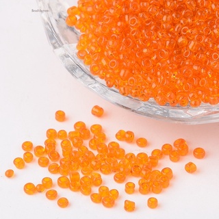 Beadthoven 3100pcs 12/0 Glass Seed Beads  Transparent  Round  DarkOrange  2mm  Hole: 1mm  about 3100pcs/50g