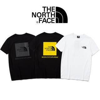 เสื้อยืดสีขาวเสื้อท็อปส์ แนวสตรีท ♥The♢North ** เสื้อยืดแขนสั้น พิมพ์ลาย Fa-Back สําหรับผู้ชาย และผู้หญิง