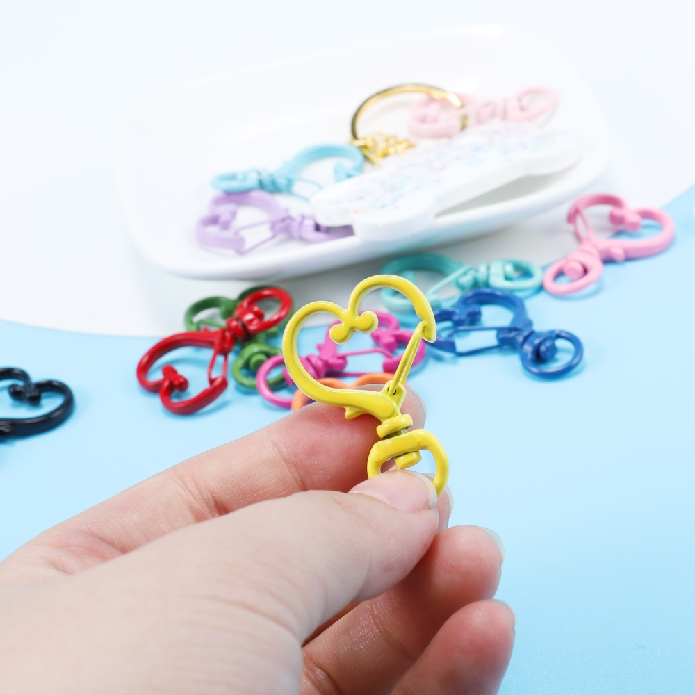 St.kunkka 5Pcs 34mmสีลูกกวาดรูปหัวใจตะขอก้ามปูตะขอสปริงตะขอสำคัญ เครื่องประดับ DIY สร้อยคอและสร้อยข้อมือ — صورة 5