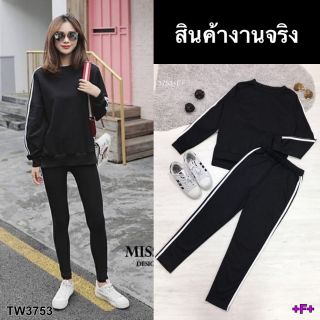 TW3753 Set 2 เสื้อหน้าสั้นหลังยาว + กางเกงขายาว