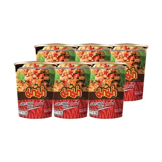 มาม่าคัพ บะหมี่กึ่งสําเร็จรูป รสกะเพราแซบแห้ง 60 กรัม x 6 ถ้วย Mama Cup Instant Noodle Spicy Basil 60 g x 6