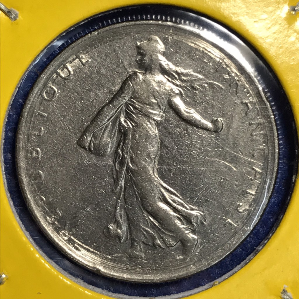 เหรียญเก่า#14900 ปี1973 ฝรั่งเศส 1 ฟรัง เหรียญสะสม เหรียญต่างประเทศ เหรียญหายาก