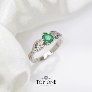 Top1Jewelry แหวนเงินแท้925 พลอย Emerald, Opal แท้