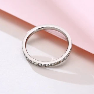 Vnox 18K Gold Wedding Band แหวนหมั้น Cubic Zirconia