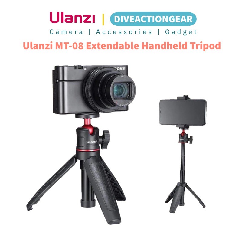 Ulanzi MT-08 Mini Tripod Portable Adjust ด้ามจับสั้นยืดยาวได้ ตั้งได้ พกพา สำหรับ Action Cam,Smartph