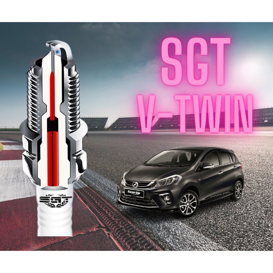 SGT V TWIN SPARK PLUG LKAR7EY Code : M7Y 4pcs Perodua Myvi 2018-2021