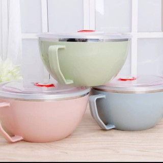 KITCHENWARE_NUMBER1 [พร้อมส่ง] ชามเกาหลีพร้อมฝาปิดกันหก