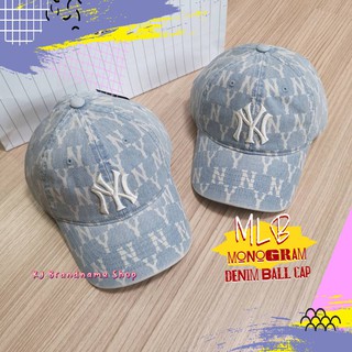 [🔥Re-stock พร้อมส่ง] Mlb monogram denim ball cap NY