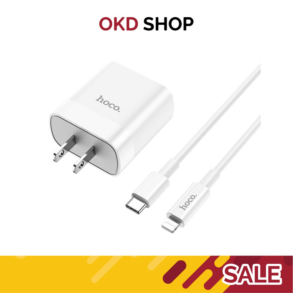 Hoco C80 Set Adapter หัวชาร์จเร็ว สำหรับ i 0 s  11 Type-C กระแสไฟ 3.1A (18W) รองรับระบบ PD + QC3.0