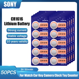 50PCS 3V SONY CR1616 CR 1616 DL1616 ECR1616 LM1616 Lithium Button Cell For Watch Clocks Remote Control Counter Camera Ba