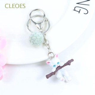 Cleoes พวงกุญแจ รูปการ์ตูนแมวน่ารัก 3D สําหรับแขวนตกแต่ง