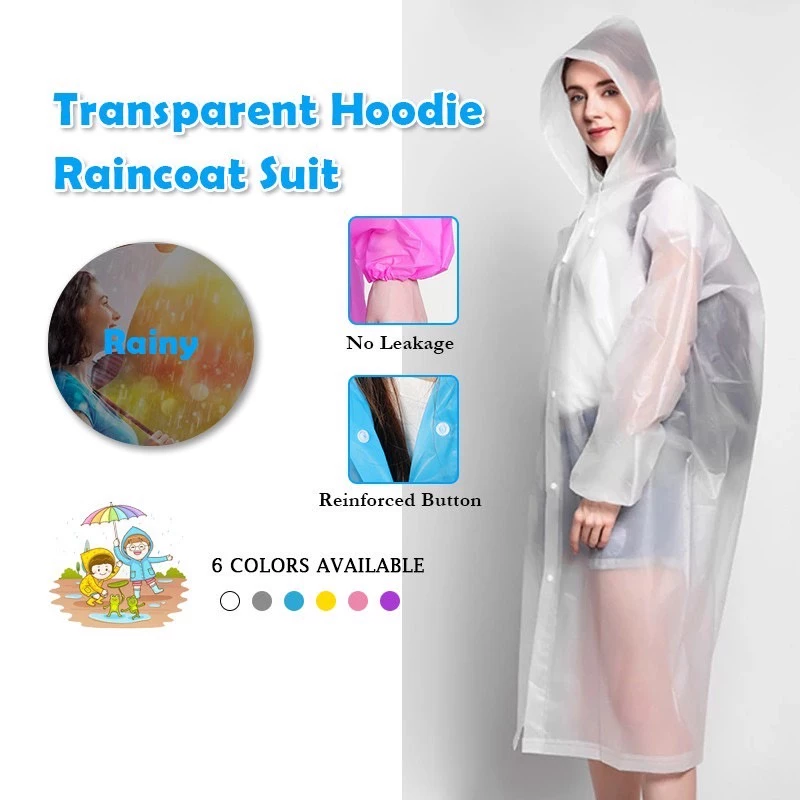 เสื้อกันฝน เสื้อกันฝนผู้ใหญ่/เด็ก EVA แขนจั้ม มีหมวก คุณภาพดี มีหลายสี Rain coat ชุดกันฝน