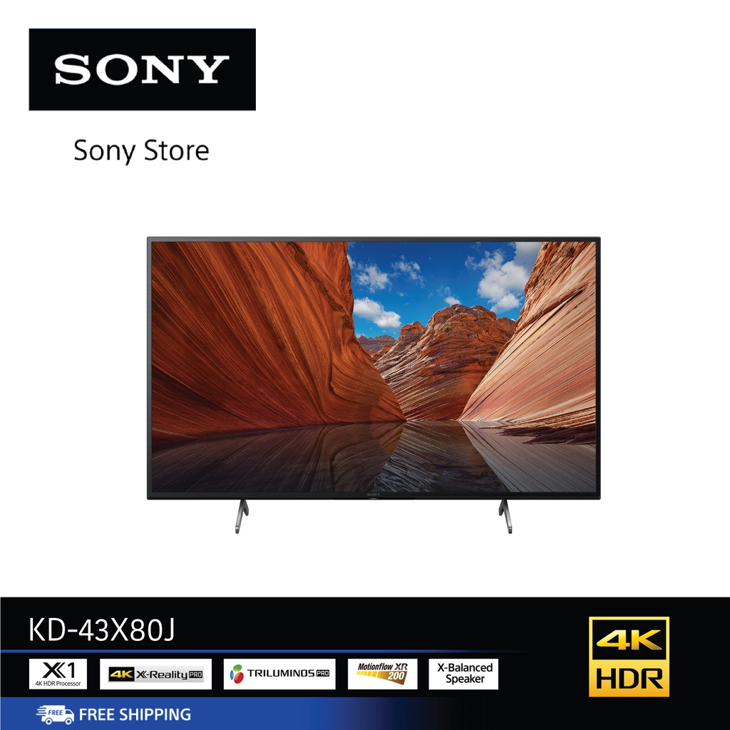SONY KD43X80J (43 นิ้ว) l 4K Ultra HD l High Dynamic Range (HDR) l