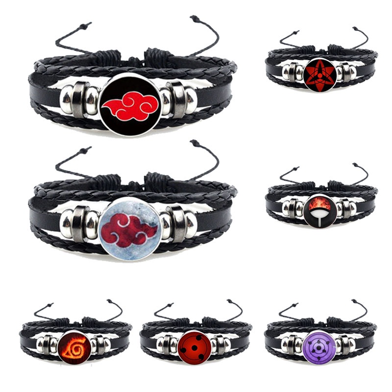 สายรัดข้อมือหนังคอสเพลย์ Akatsuki Sharingan Uchiha Itachi Kakashi Kakashi สําหรับแต่งคอสเพลย์