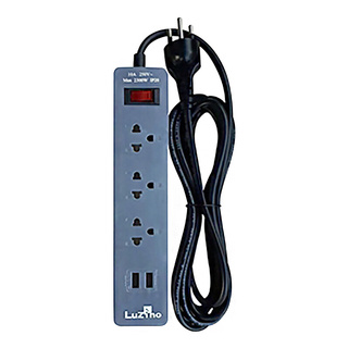 ราคาพิเศษ!! LUZINO รางปลั๊กไฟ 3 ช่อง 1 สวิตซ์ 2USB รุ่น TDU-915 สายไฟยาว 5 เมตร สีเทา Electrical Plugs, Adapters &amp; Split