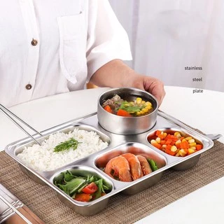 🍱👍ถาดหลุมสแตนเลส ถาดหลุมมีฝาปิด ไม่ขึ้นสนิมมี ถาดหลุม กล่องข้าว ถาดหลุมใส่อาหาร ถาดหลุม 3 หลุม 4 หลุม และ 5 หลุม
