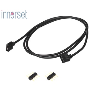 [innerset] สายเคเบิลต่อขยาย 4Pin RGB LED RGB 5050 3528 สีดํา