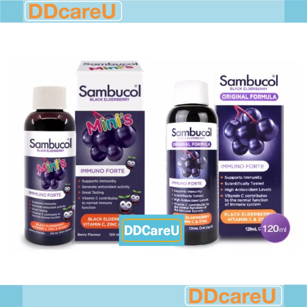 Sambucol Black Elderberry Liquid/ Sambucol Mini's แซมบูคอล แบล็ค เอลเดอร์เบอรี่ สูตรออริจินัล/ มินิส์
