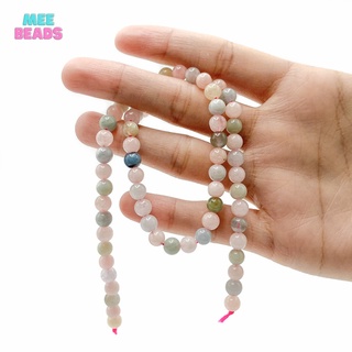 หินแบริล (หินแท้ สีธรรมชาติ) ขนาด 6 มิล เส้นยาว ❗ แถมฟรี ลวดตัวนำ + ไหมร้อยหิน ❗ หินแห่งปัญญา หินสีฟ้า หินสีชมพู Berly