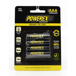 POWEREX PRECHARGED AAA mAh 1000 แพ๊ค 4 ก้อน (รับประกันศูนย์)