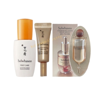 (ขนาดทดลอง) Sulwhasoo First Care Activating Serum EX 8ml /Concentrated Ginseng Renewing Eye Cream 3ml./Concentrated Ginseng Rescue Ampoule 3.5g ความสมดุลสู่ผิว เปล่งประกายสว่างกระจ่างใสด้วย JAUM Balancing