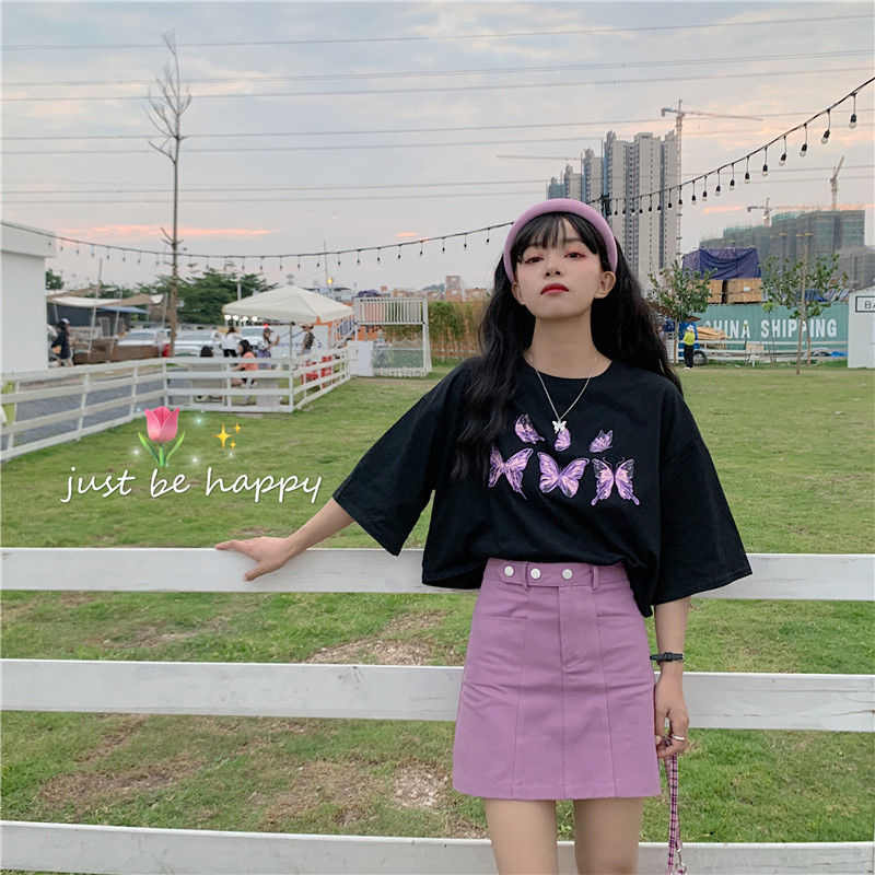 เสื้อยืดแขนสามส่วน 3 / 4 แฟชั่นสไตล์เกาหลี