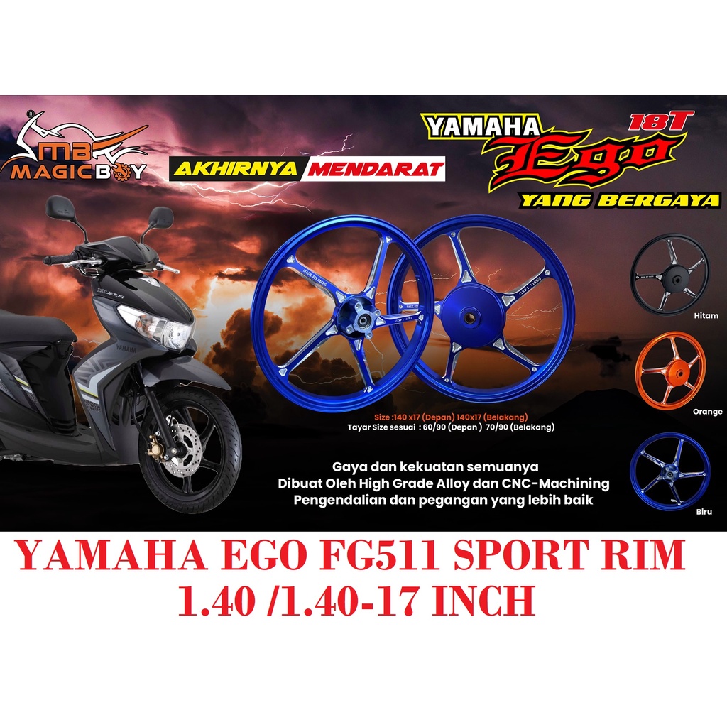 MAGIC BOY YAMAHA EGO FG511 SPORT RIM 14/14-17 (18T)