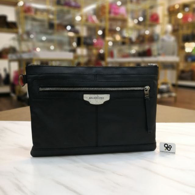 Used - Balenciaga Classic​ Clip​ M Leather​ Clutch​ Bag​ Black Limited​ 273022100 F525040