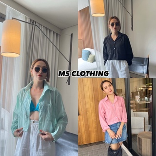 MS💕เสื้อเชิ้ตผู้หญิงผ้าฝ้ายใส่ไปคาเฟ่ก็น่ารัก💕เสื้อแขนยาว💕
