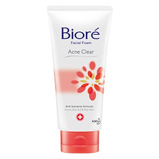 Biore โฟมล้างหน้า Acne Clear สูตร ลดสิว ลดการสะสมของแบคทีเรีย 100g