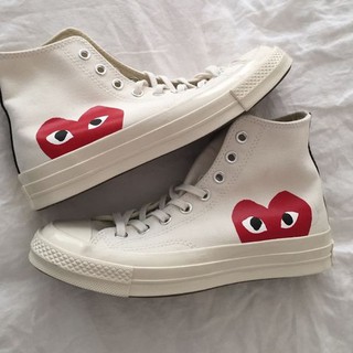 Converse x Comme des garcons สีขาว หุ้มข้อ