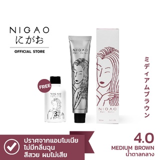 NIGAO Hair Color 4.0 (นิกาโอะ ครีมเปลี่ยนสีผม สีย้อมผม น้ำตาลกลาง)