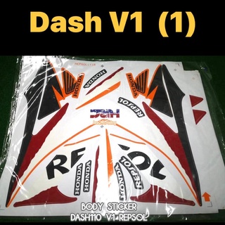 ชุดสติกเกอร์ติดตัวถัง (1) honda dash110v1 dash 110 v1 dash110 v1 repsol