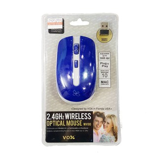 เม้าส์ไร้สาย VOX รุ่น WH100 สีน้ำเงิน Wireless Mouse