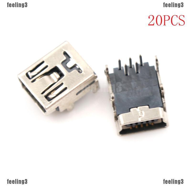 20 Mini Micro Usb Type B 5 Pin Female ซ็อกเก็ตเสียบมุมขวา - Feeling3.th ...